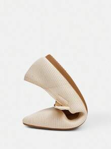 女士时尚休闲平底鞋 - 杏色 - 查看 7