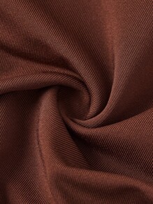 青少年女孩简约舒适侧褶抹胸 - 棕色 - 查看 4