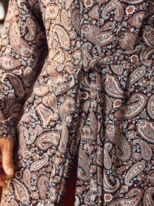 EverLounge Paisley Gentleman's Nobleman Basic Casual Bathrobe For Men, Fall - Multicolor - View 4