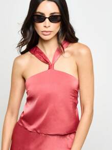 AiiRZ 夏季优雅正式露背晚礼服两件套缎面派对长裙套装舞会场合礼服及地长裙