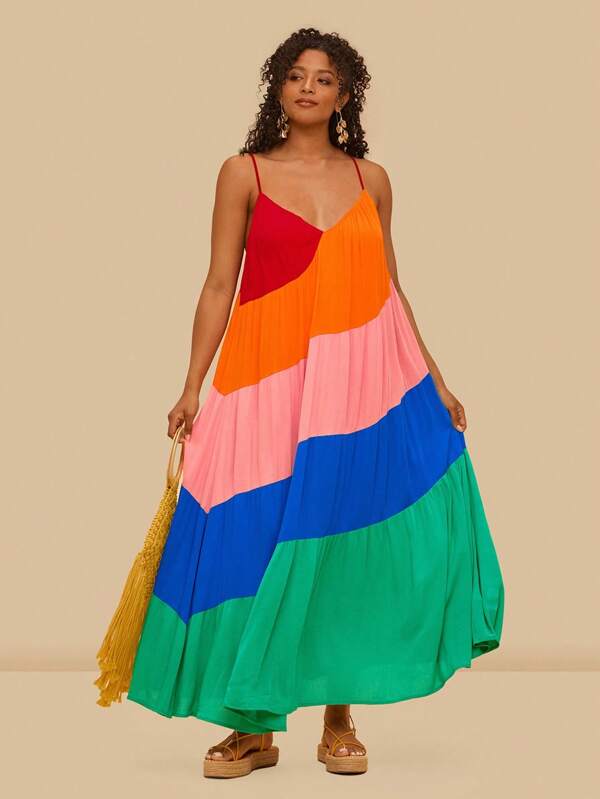 Travachic Plus Size Women Casual Summer Vacation Loose Strap Dress Tropical Vacation Woman Clothes Sundresses For Vacation Beach Dresses For Women