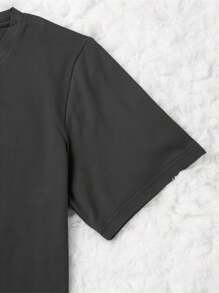 Calvaya Women's Plus Size Vintage Hecate Goddess Print T-Shirt With Mystical Wings & Scepter Design, Crew Neck Short Sleeve - Dark Grey - View 4