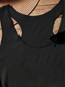 SHEIN LUNE 2pcs Plus Size Plain Casual Camisole Tops Back To School