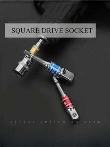 3 件套冲击级套筒适配器套装、适用于电钻的钢制六角柄转方形套筒钻头、带颜色编码环的无绳冲击起子机、家用和汽车维修工具 - 銀色 - 查看 3