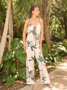 Sunsella Blouse style kimono à imprimé, col en V avec liens. Débardeur d'été pour femmes, vacances et jours de plage