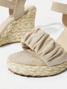 Styleloop Giày đế xuồng đế xuồng dệt dây thừng cho nữ, phong cách nghỉ dưỡng BOHO Chic Retro Mỹ miền Tây Lễ hội âm nhạc giày đế dày - Màu be - Xem 4