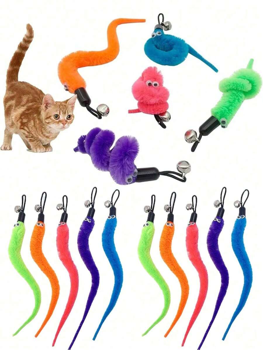 Magic Caterpillar Cat Toy With Eyes – Fun Interactive Pet Toy For Kittens & Cats - Multicolor - View 1