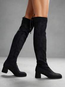 CUCCOO SZL 女士时尚黑色性感高跟过膝靴 - 黑色 - 查看 11