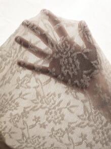 MaterniChic Maternity Lace Dress  Autumn And Winter Fall Women Clothes Maternity Elegant Contrast Lace Bell Sleeve Dress Winter Dresses For Women - Apricot - View 6