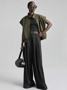 Ontre 2026春夏新款女装，适合上学、情人节、度假、婚礼宾客、商务休闲等场合，复古优雅百搭基础款，纳什维尔休闲纯色宽松外套，毕业典礼等场合。 - 軍綠色 - 查看 2