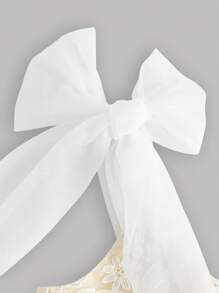 Tween Girls' Woven Lace Embroidered V-Neck Fitted Elegant Strap Dress - White - View 3