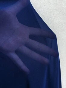 EMERY ROSE Bộ 2 váy dây đan họa tiết thanh lịch cỡ lớn dành cho nữ và áo len cardigan nhẹ - Màu xanh hải quân - Xem 7