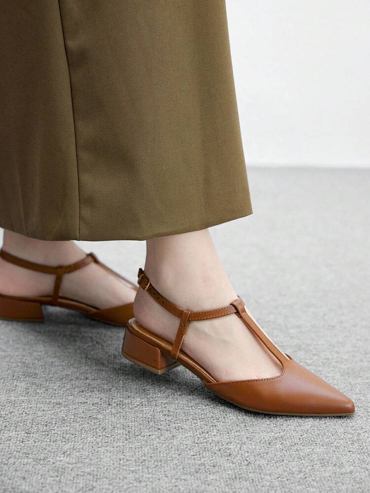 CUCCOO BIZCHIC Women's Pointed Toe Adjustable Buckle Design Flat Loafers For Christmas Spring Shoes