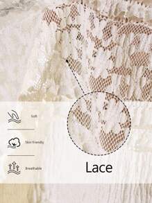 LanaWest New Fashion Off-Shoulder Hollow Lace Ruffle Hem Design Western Bohemian Vacation Style Elegant Women Dress - Apricot - View 6