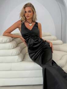 Roylia Long Strap Dress, Princess Party Dress - Blue - View 1