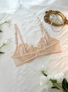 DelicateAllure Lencería De Encaje Floral Con Aros