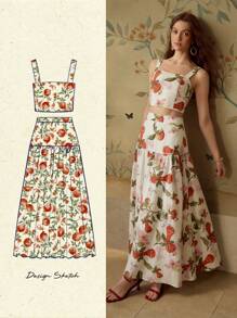 MOTF PREMIUM VESTIDO CAMISERO CON CIERRE Y ESTAMPADO FLORAL