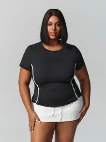 Easithlete 全新女式加大码百搭休闲运动跑步健身T恤