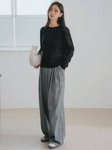 Dazy-Less Women's Long Sleeve Knit Sweater, Casual Office Wear, Suitable For Spring, Autumn & Summer,Fall Women Clothes - Black - View 4