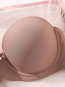 SHEIN Women Minimalist Solid Color Underwire Bra - Dusty Pink - View 6