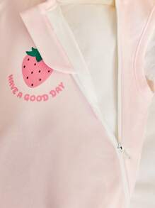 Cozy Pixies 1pc Infant Soft & Breathable Double Layer Pink Strawberry Sleeveless Sleeping Bag, Crib Bedding - Baby Pink - View 11
