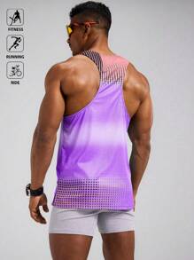 Manfinity Sport Polished 男士夏季透气拼色圆领宽松运动背心健身上衣健身房上衣透气