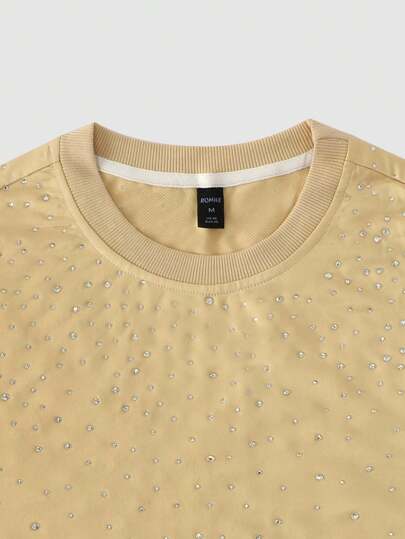 Street Life Camiseta suelta de hombre con diamante degradado brillante y brillante