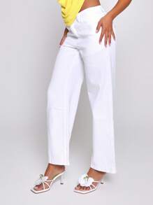 MUSERA Sandalias de tacón con punta cuadrada con diseño de flor de iris - Blanco - Ver 5