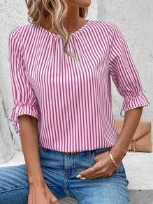EMERY ROSE Camisa informal de botones a rayas para ir y venir de las mujeres