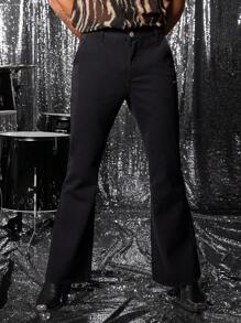 FeverCity Men's Casual Pocketed Denim Flared Stretch Pants