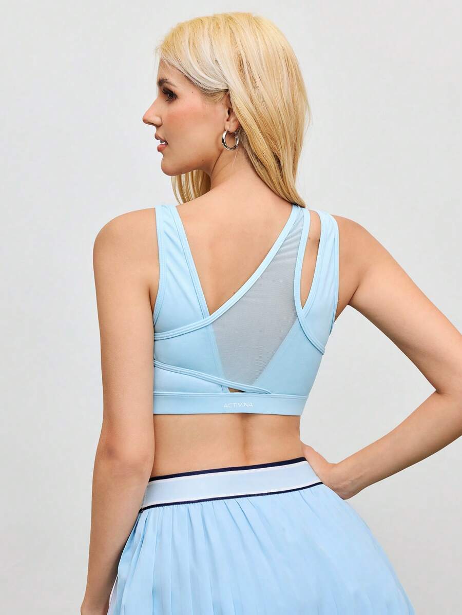 Cheerettes Damen einfacher asymmetrischer Ausschnitt Lässig Fitness Sport-BH