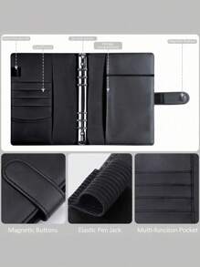 1 pieza Libro de desafíos de ahorro de dinero con 100 sobres, carpeta para ahorro de dinero con sobres, kit de carpeta de desafío de 100 sobres, libro de presupuesto A5 - una manera fácil y divertida de ahorrar $5,050 - Negro - Ver 2