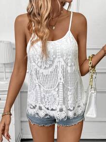 SHEIN Clasi 女式纯色贴布设计休闲时尚吊带背心夏季