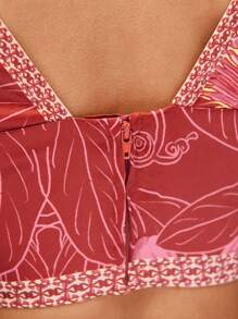 Sunsella Top corto ajustado con estampado para verano, ropa de playa, ropa de resort para vacaciones, "Old Money" - Multicolor - Ver 5