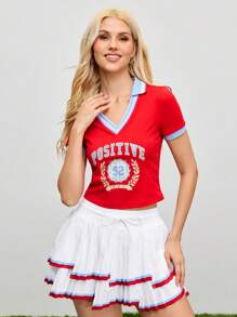 Cheerettes 休闲印花短袖女式运动Polo衫