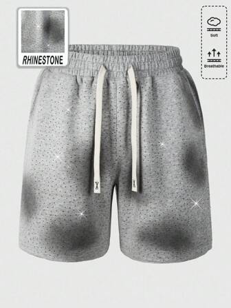 Street Life Shorts holgados con efecto desgastado y brillos para hombres