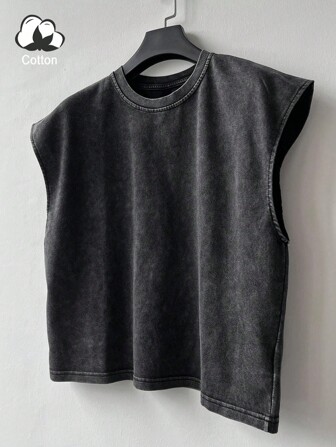 Manfinity Streetrush Débardeur homme d'été délavé vintage décontracté