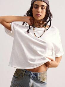 Bohemela Casual Solid Color Loose Batwing Short Sleeve Knit T-Shirt For Women Open Back Shirts Low Cut Shirt Summer Shirts Woman Blouse Summer Loose Shirt