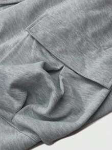 Claim Dot Men's Street-Style, Loose Fit Wide-Leg Baggy Sweatpants, Elastic Waist, Functional Pockets, Utilitarian Elements, Practical & Fashionable, Suitable For Streetwear, Sports, Outdoor Activities, Gym, Casual Daily Wear, Holidays, Unisex - Light Grey - View 8