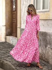 Brillora Woven Printed Sleeveless Women Long Dress - Multicolor - View 3