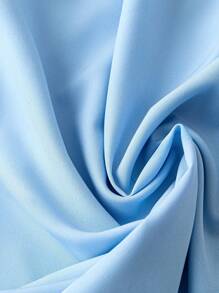 SHEIN Plus Size Casual Loose Sleeveless Blouse, Simple Contrast Color, Suitable For Daily Office Wear - Baby Blue - View 5