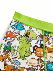 Nick 90s | SHEIN Damen Allover-Muster Set aus Rundausschnitt-BH und Höschen