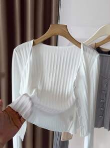 INAWLY Women's Camisole Dress With Sheer Cover Up Sunscreen Coverup Knitted Sweater Fall Winter Cloth For Women