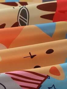 Set de 2 piezas de ropa interior y pantalones con estampado de búho minimalista de moda para adolescentes - Rojo - Ver 3