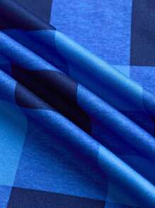 INAWLY Vacation Casual Plaid Front Zipper Short Sleeve T-Shirt - Multicolor - View 3