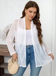 SHEIN LUNE Cortavientos ligero y ajustable para mujer de talla grande de SHEINLUNE, adecuado para primavera y otoño, apto para usar en la oficina, casual de negocios, habitaciones, primavera, verano, playa, atuendos de crucero, blusas para salir, protector solar, camisas de verano para maestras con estilo bohemio