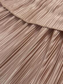 SHEIN Clasi 加大码女式几何优雅雪纺荷叶边休闲连衣裙，适合夏季教师装女士夏季服装