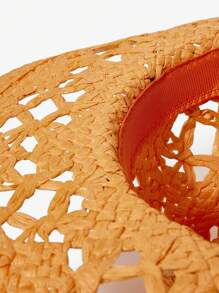 SHEIN SXY Women's Vacation Bohemian Style Hollow-Out Sun Hat - Yellow - View 10