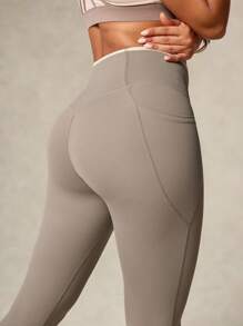 OutZeal Tummy Control Sweat Wicking Crossover High-Waist Flared Pants Outdoor Hiking Travel - Khaki - View 10