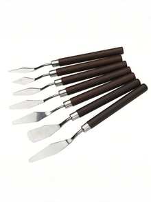 Factory Direct Art Oil Painting Scraper Stainless Steel Pick Knife Gouache Pigment Pointed Color Shovel Oil Painting Stick Mini Scraper. - Maroon - View 2